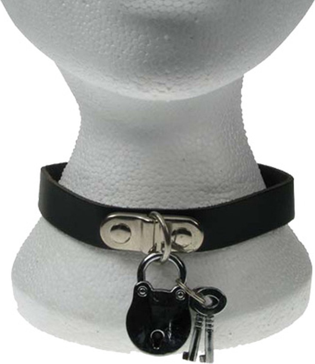 Bullet 69 Funky Punk Choker 1 row padlock Zwart/Zilverkleurig