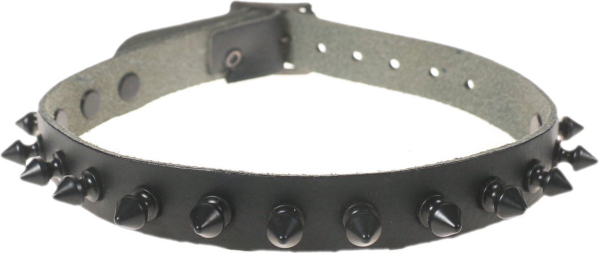 Bullet 69 Funky Punk Choker 1 row spike Zwart/Zwart