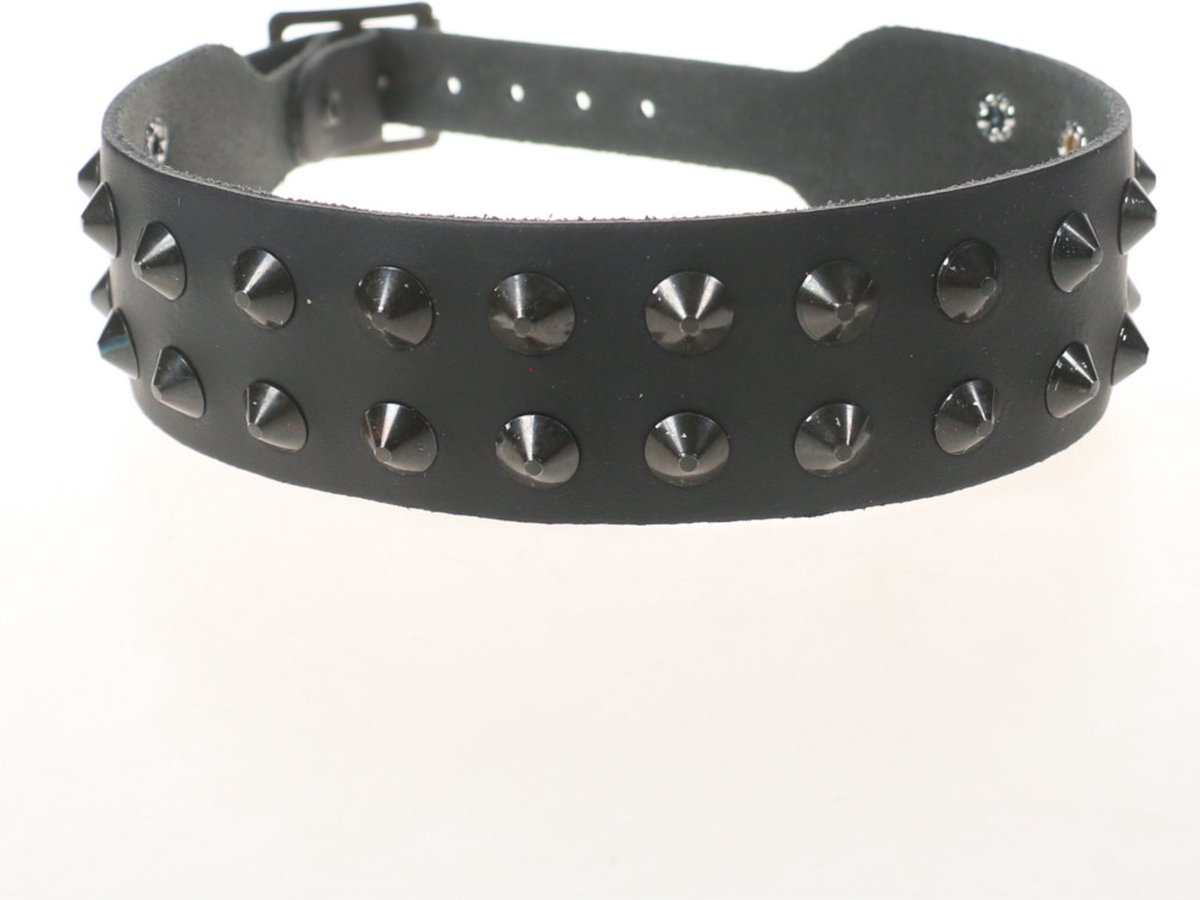 Bullet 69 Funky Punk Choker 2 row conical Zwart