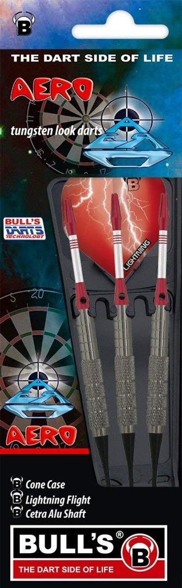 Bull´s Dartpijlen Aero Steel 22 Gram Zilver/rood