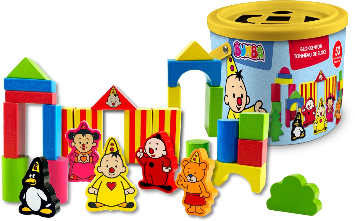   - Blokken - Blokkenton - Met vormenstoof - Inclusief 50 houten blokken