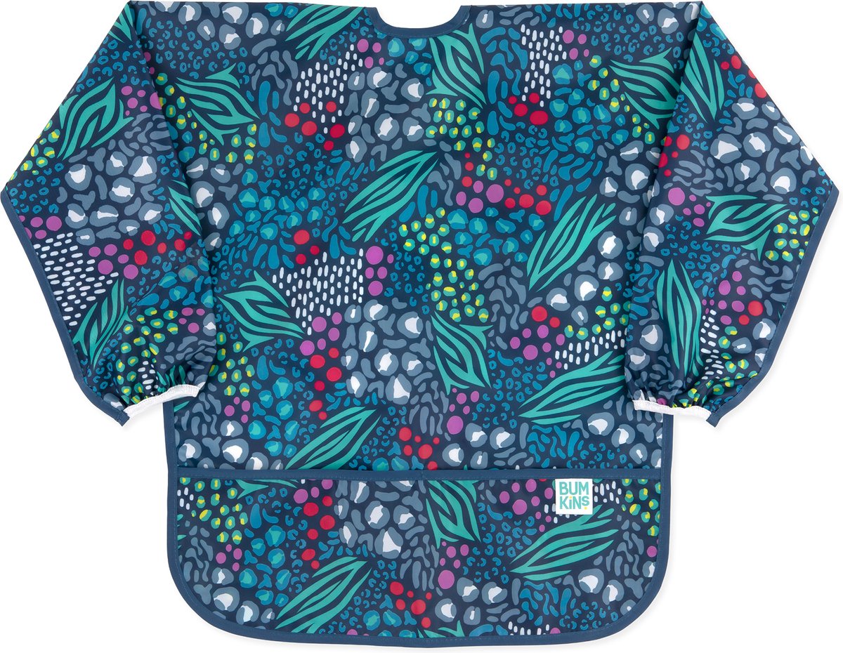   - Kinder schilderschort lange mouw - Navy Dierenprints (3-5 jaar)