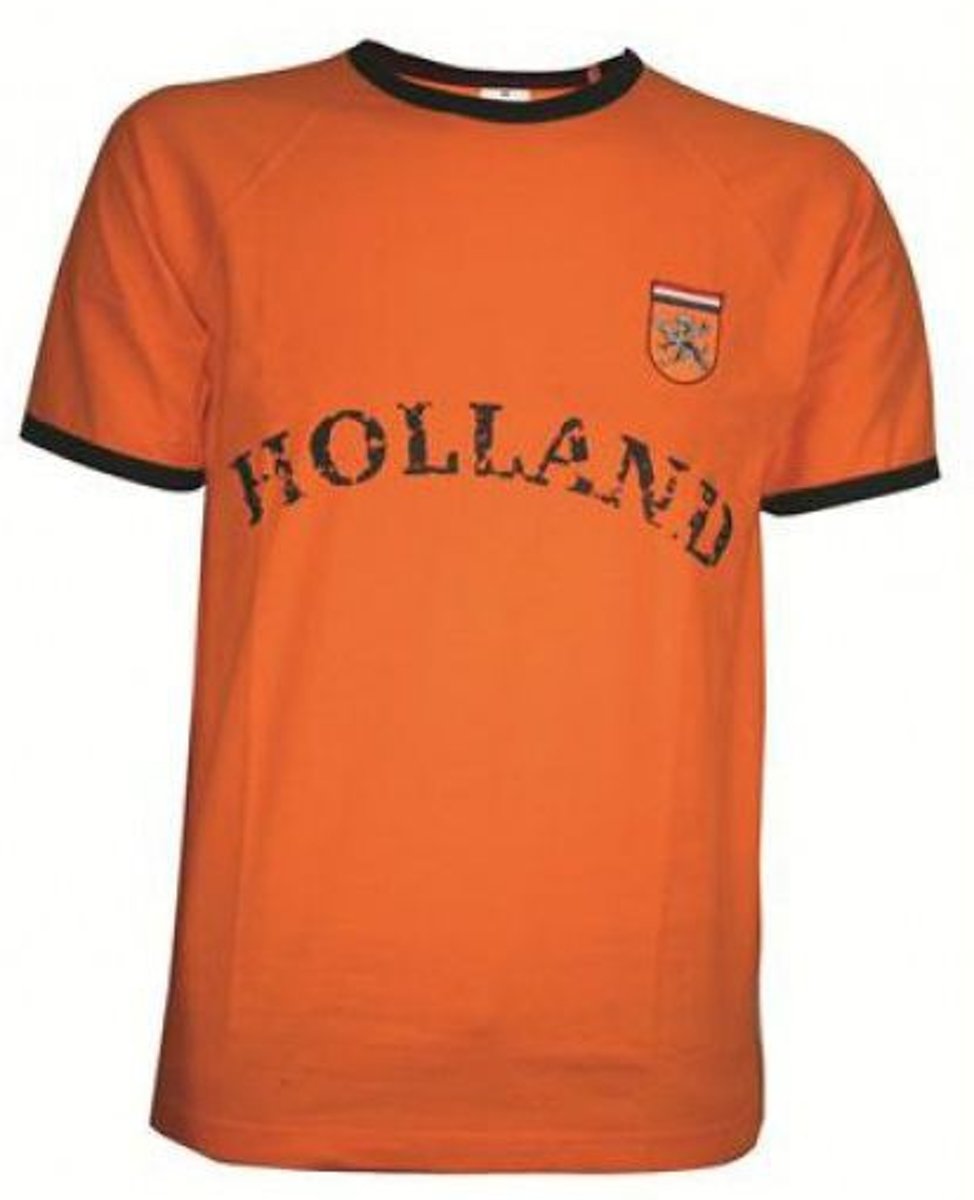 Retro T-shirt Oranje - EK/WK Nederlands Elftal - Voetbal met Holland logo - maat XXL