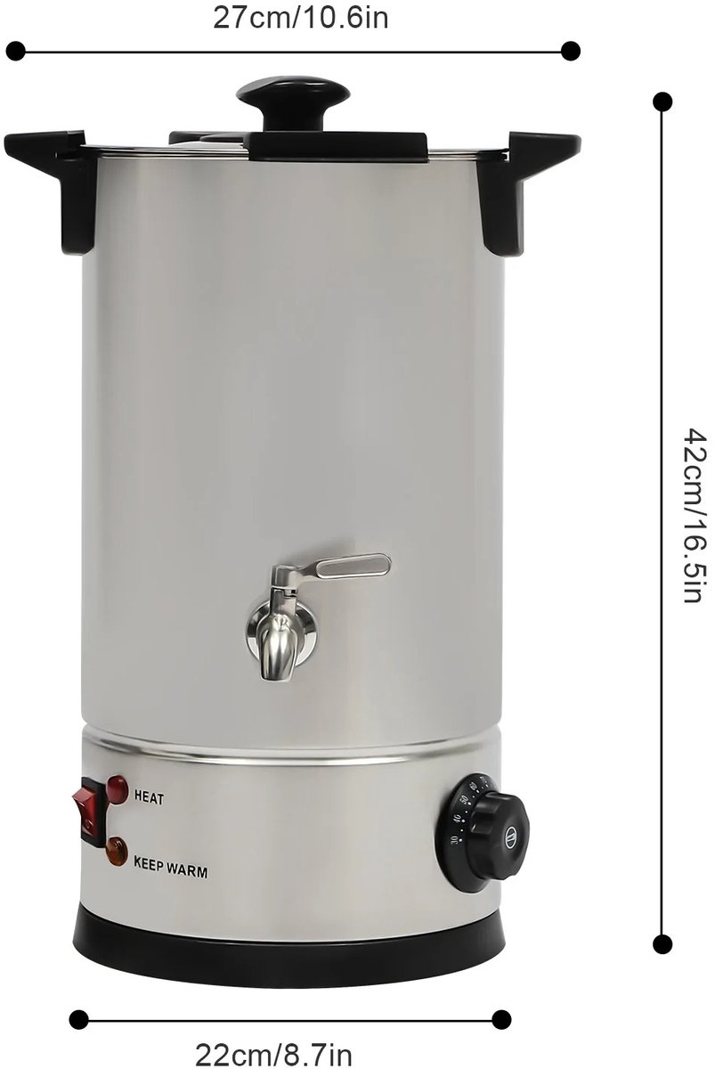   Wassmelter - Waxsmelter - Wassmeltpot - Kaarsen - Kaarsen smelten - Kaarsen maken - Smeltpan - DIY - Elektrisch - 10L - 22x42cm - 30-110°C