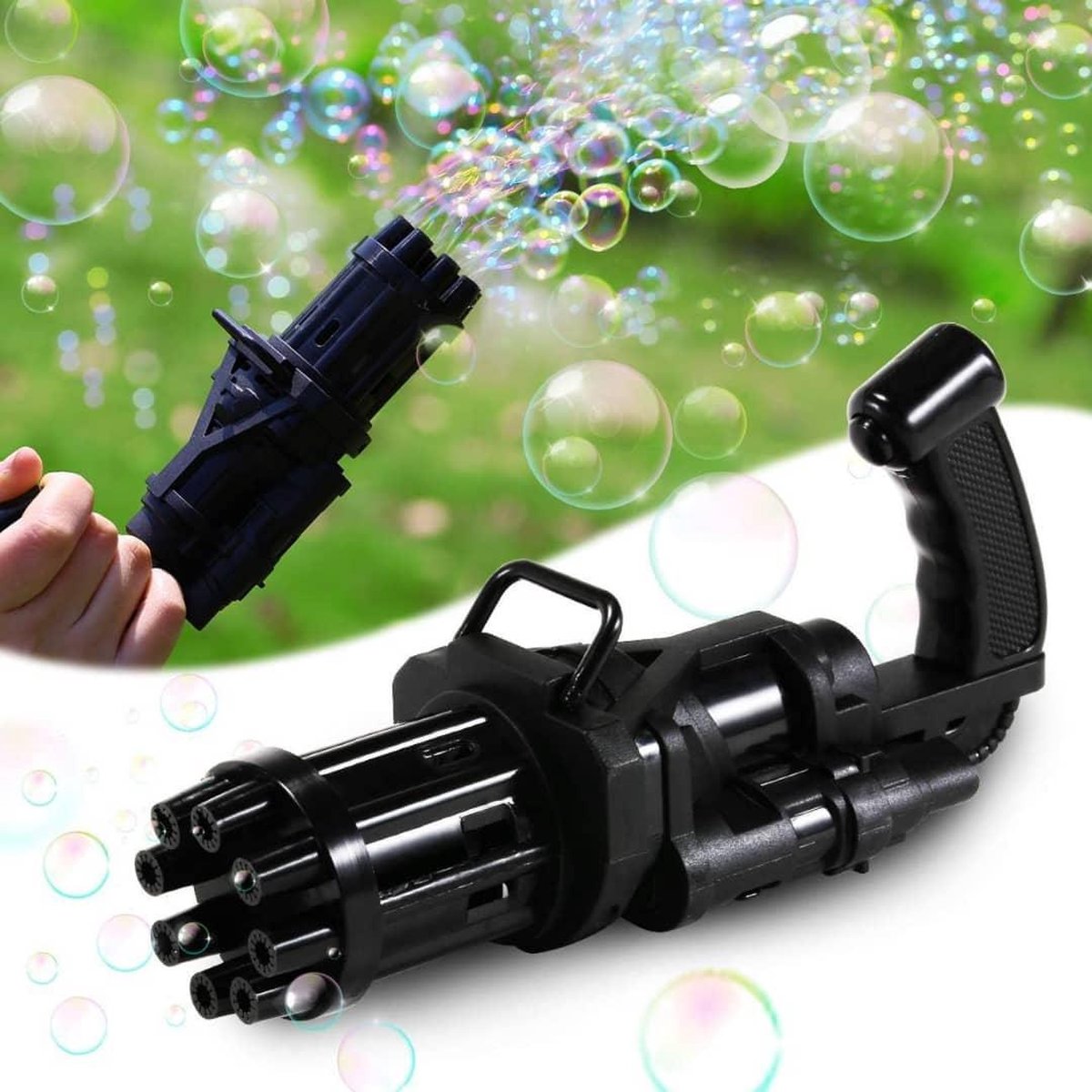 By Noga @ Bubble Blaster - Bellenblaas pistool elektrisch - Bubble Gun - Bellenblaas navulling - Bellenblaasmachine voor kinderen – Bellenblazer – Goud - Zwart