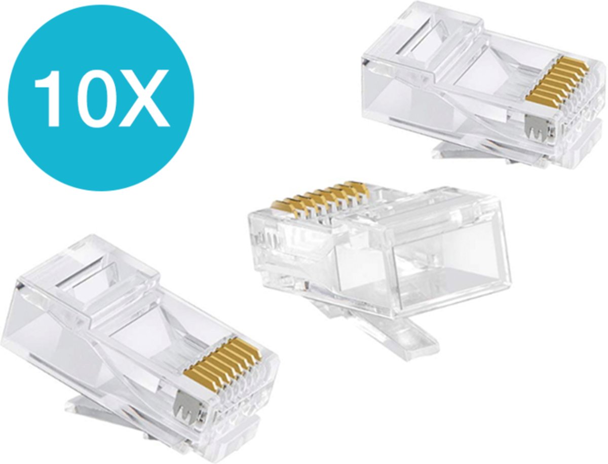 10 x RJ45 CAT5e / CAT6 plug / internet kabel connector - Kabel aansluiting - UTP / RJ45 stekker