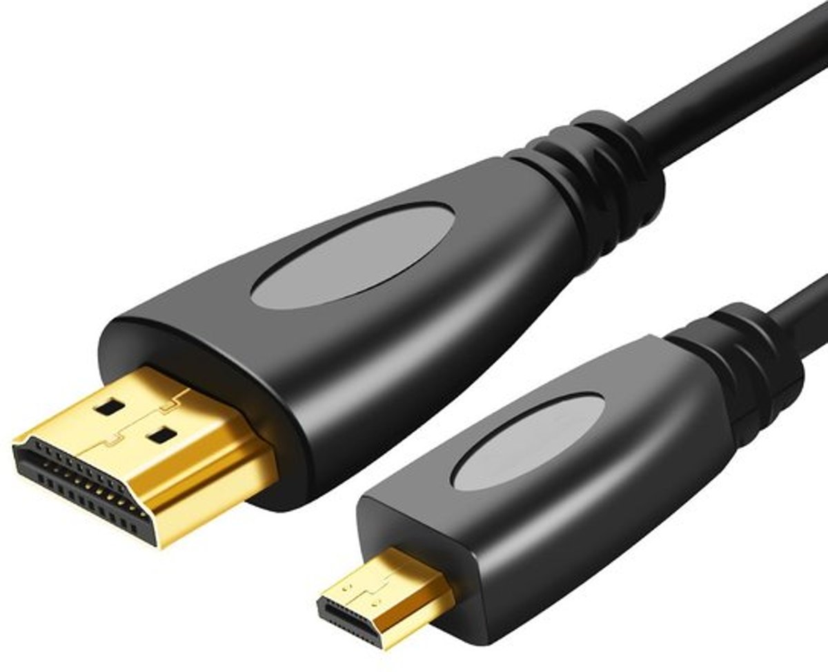 HDMI kabel 1 meter - HDMI Male naar Micro HDMI kabel geschikt voor GoPro, cameras etc - HDMI 1.4 versie - High Speed 1080P - Black edition