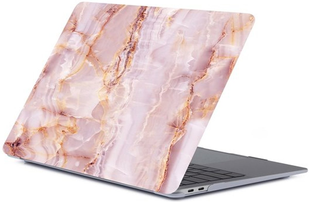 MacBook Air 13 inch case 2018 - Marble roze (A1932, touch id versie)