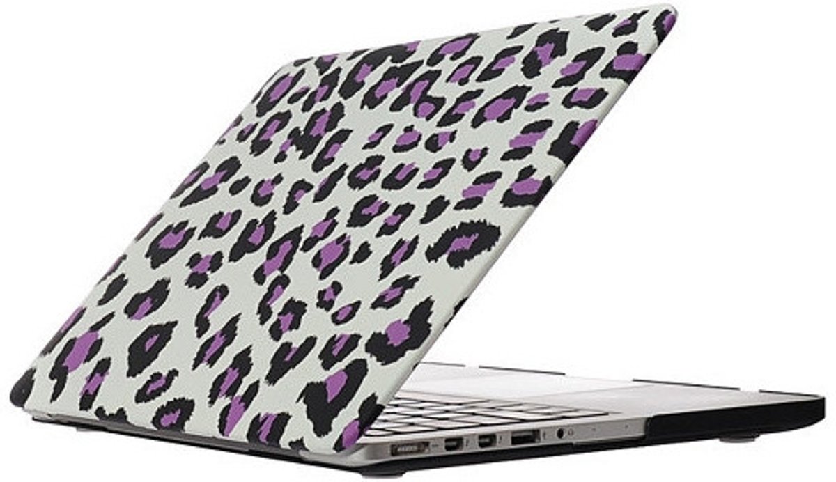 MacBook Pro Retina 15 inch cover - Leopard Paars