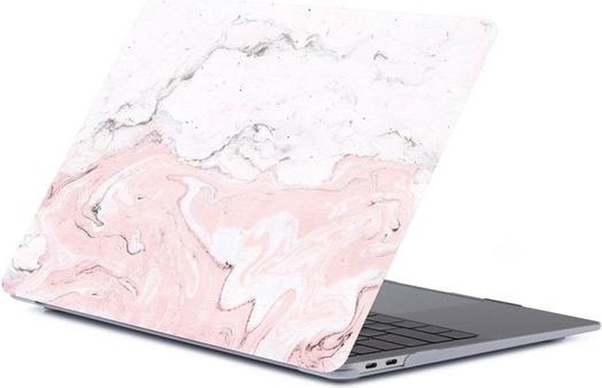 MacBook Pro touchbar 13 inch case van By Qubix - Kleur: Marble babyroze (Model: A1706, A1708 en A1989) - Hoge kwaliteit hard cover!