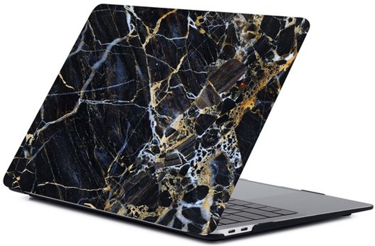 MacBook case van By Qubix - Geschikt voor MacBook Air 13 inch case 2018 - Kleur: Marble zwartgoud  (A1932, touch id versie)