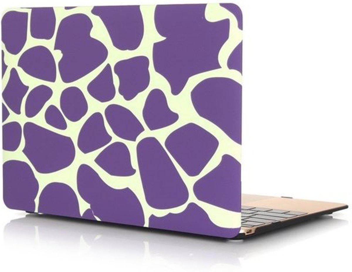 Macbook 12 inch case van By Qubix - Dot pattern paars - Macbook hoes Alleen geschikt voor Macbook 12 inch (model nummer: A1534, zie onderzijde laptop) - Eenvoudig te bevestigen macbook cover!