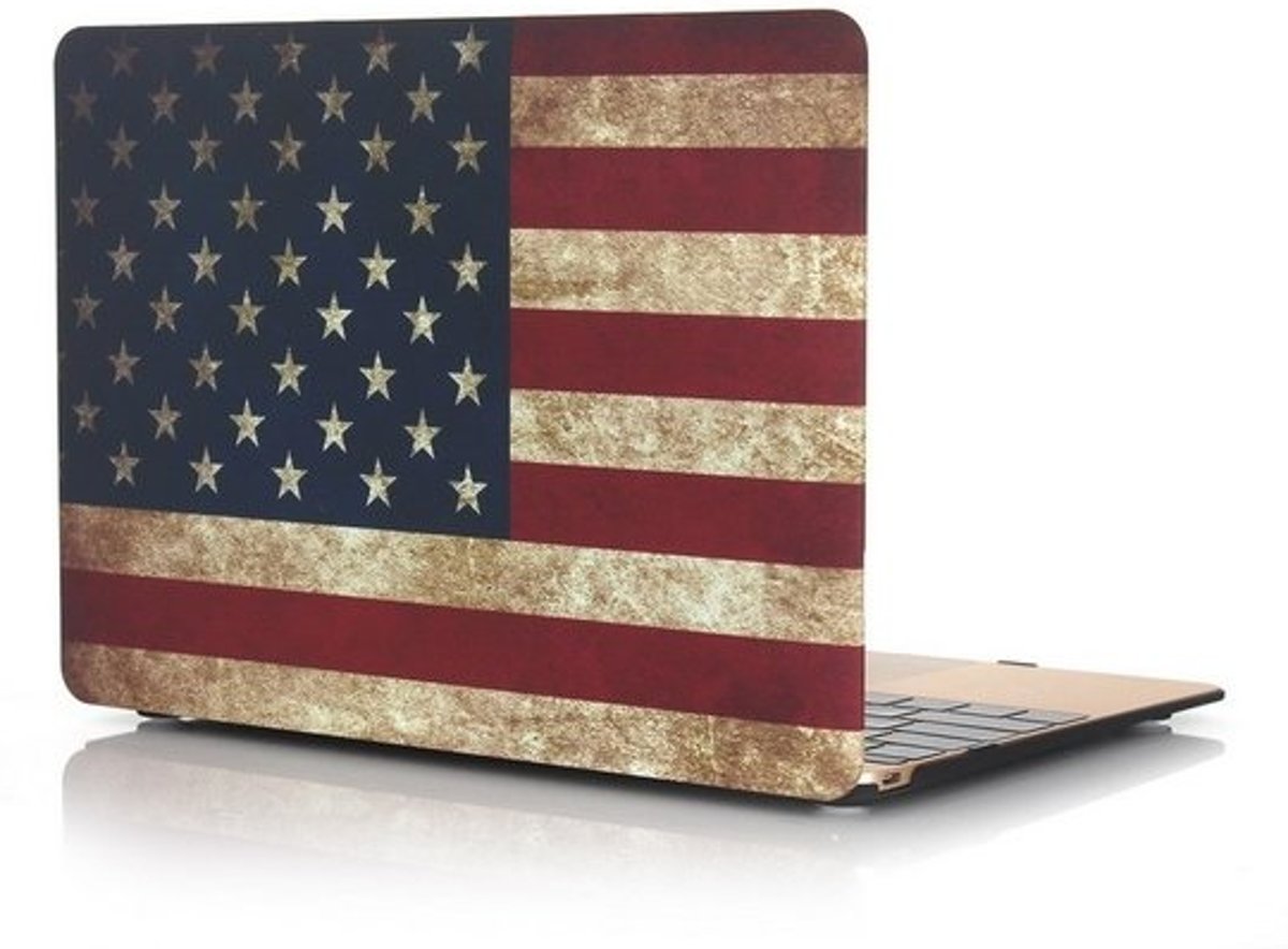 Macbook 12 inch case van By Qubix - VS Flag - Macbook hoes Alleen geschikt voor Macbook 12 inch (model nummer: A1534, zie onderzijde laptop) - Eenvoudig te bevestigen macbook cover!