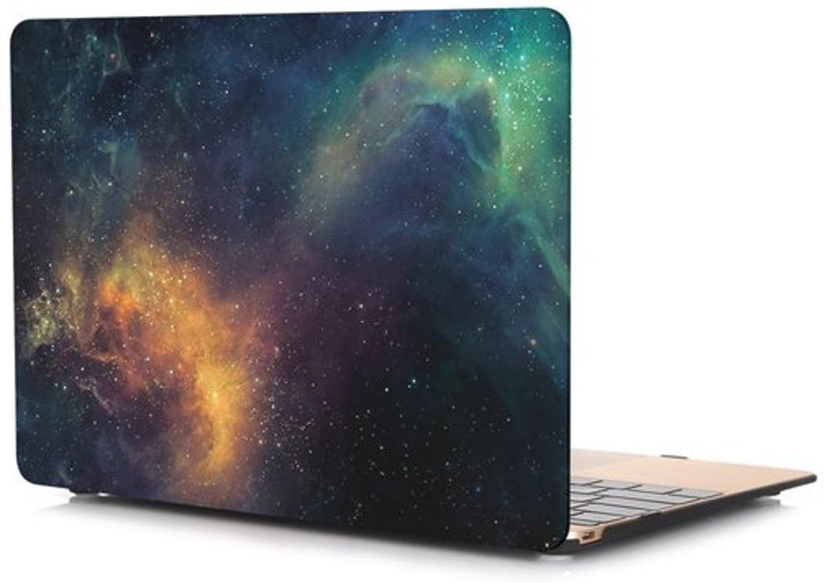 Macbook case van By Qubix - Air 13.3” - 2018, touch id versie - Green stars - Alleen geschikt voor de MacBook Air 13 inch (Model nummer: A1932) - Bescherm uw MacBook in stijl!