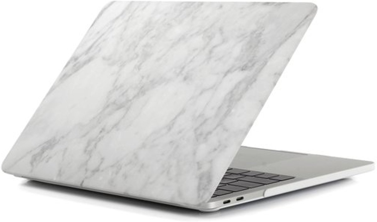 Macbook case van By Qubix - Air 13.3” - 2018, touch id versie - Marble wit -Alleen geschikt voor de MacBook Air 13 inch (Model nummer: A1932) - Bescherm uw MacBook in stijl!