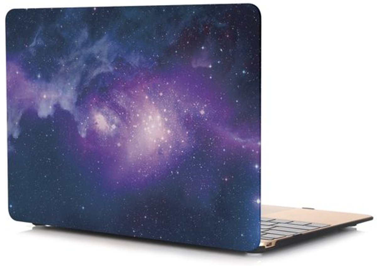 Macbook case van By Qubix - Air 13.3” - 2018, touch id versie - Purple stars - Alleen geschikt voor de MacBook Air 13 inch (Model nummer: A1932) - Bescherm uw MacBook in stijl!