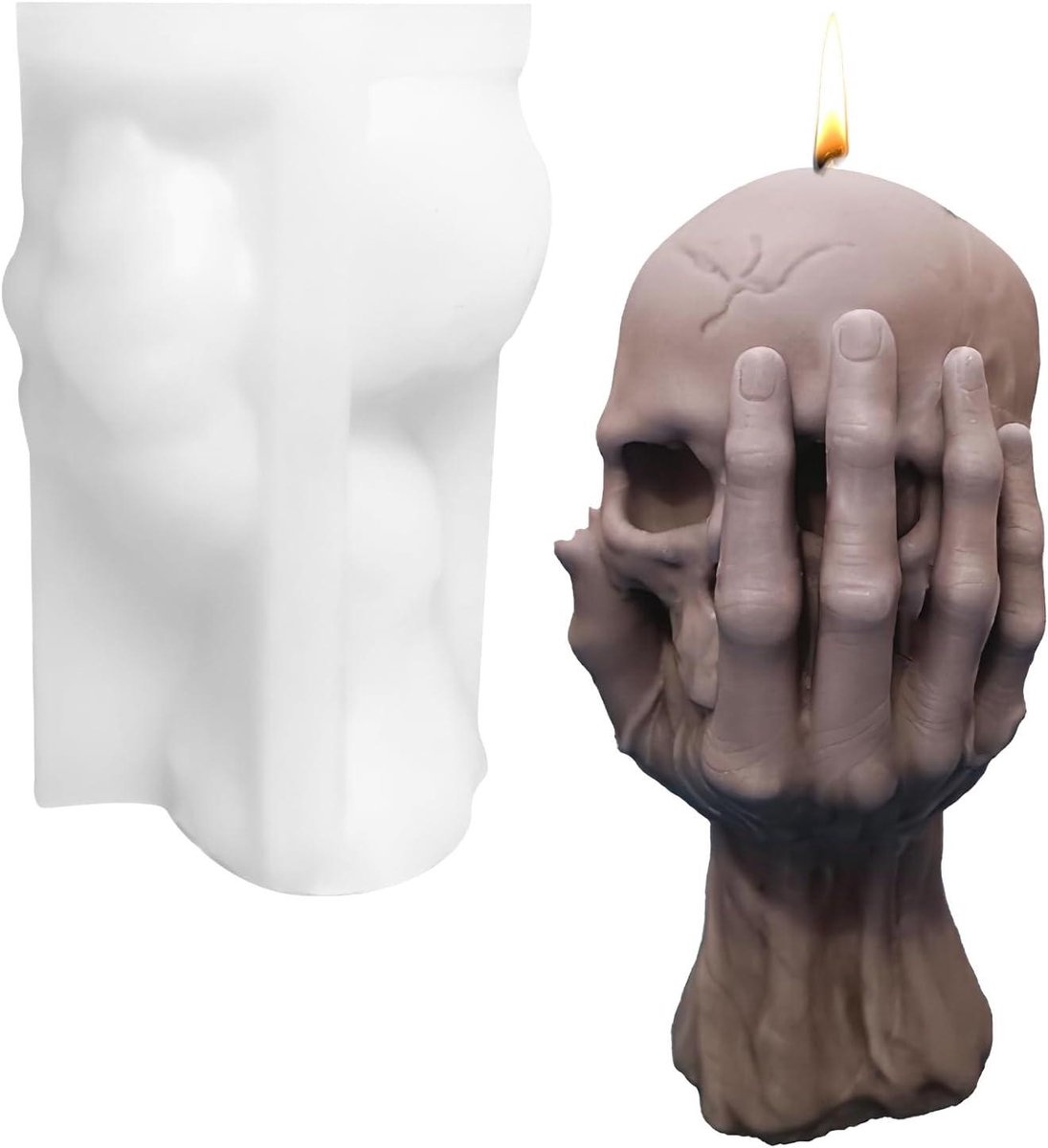 ByShane - Decoratieve siliconen kaarsen gietvorm voor Halloween met doodshoofd - Zeep en aromatherapie kaarsen maken - Halloween decoratie met geurkaarsen