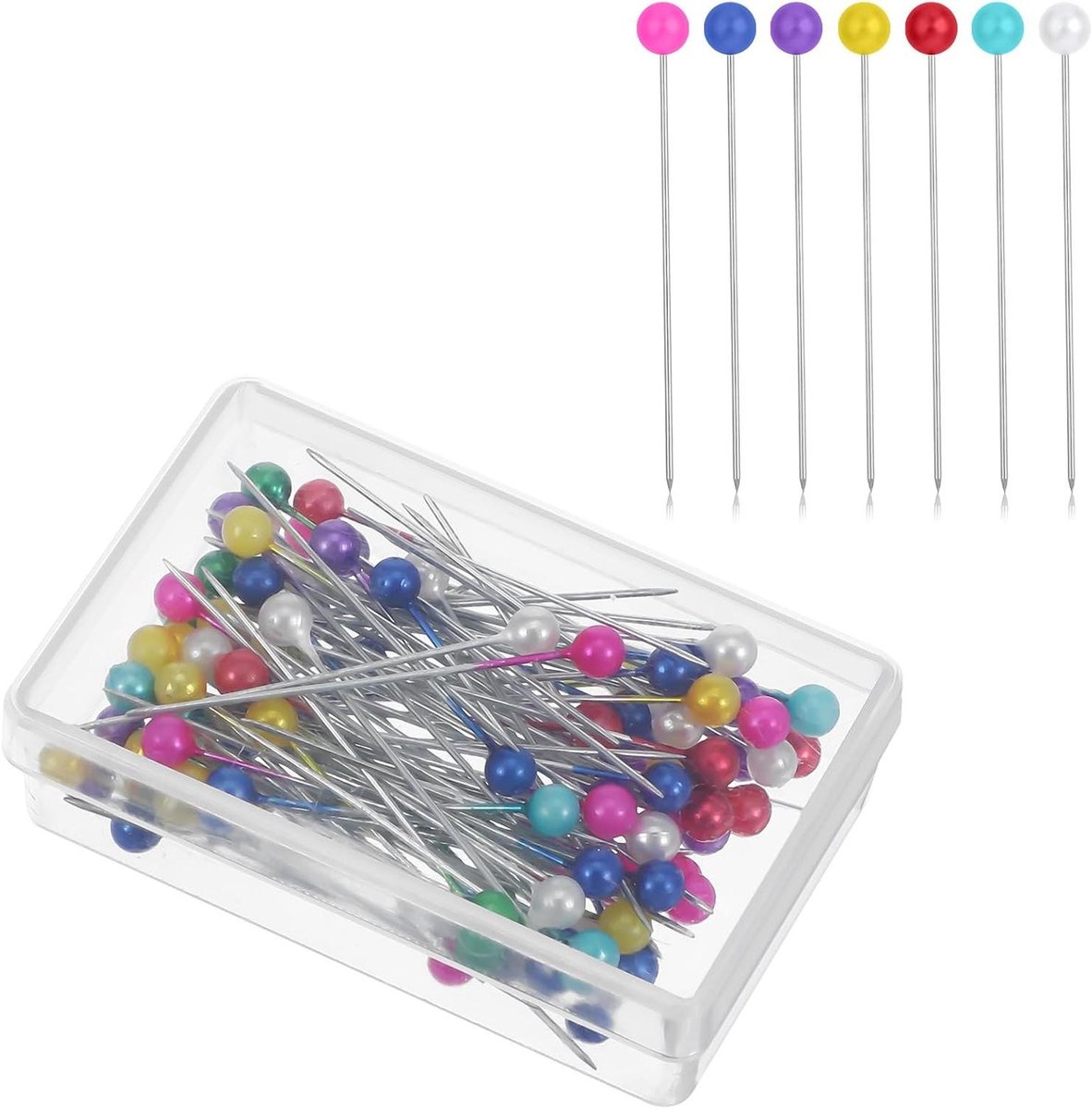 ByShane -  en 100 stuks witte parelspelden voor naaien en knutselen - Decoratieve spelden voor handwerk componenten
