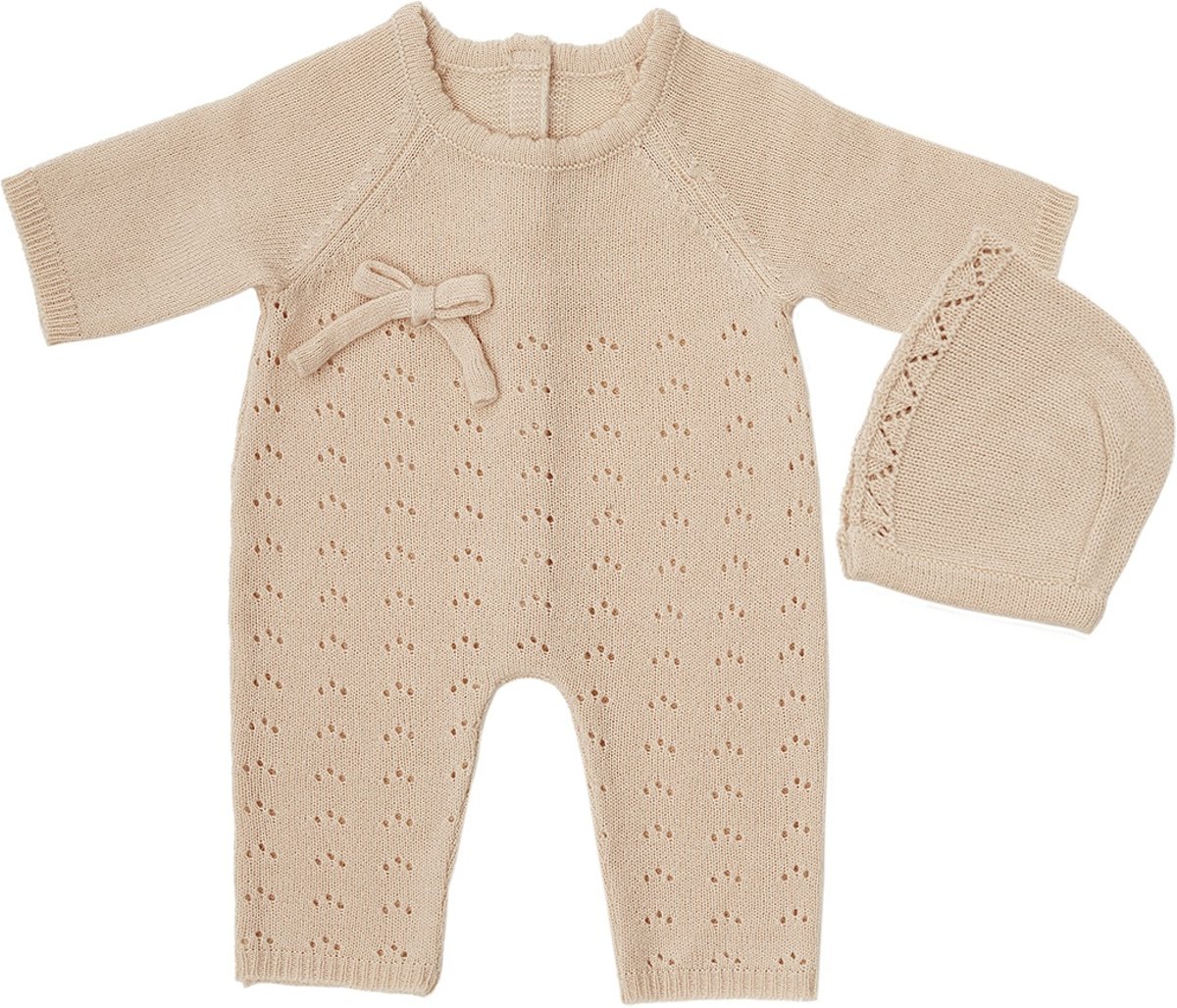 Byastrup Poppenkleding Boxpakje Met Muts 35 Cm Beige