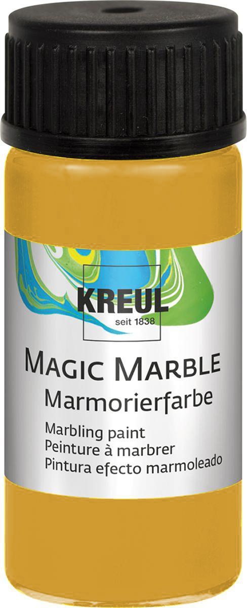 KREUL Donkergele Magic Marble Marmer effect verf - 20ml marble effect verf voor eindeloze toepassingen zoals toepassingen, van achtergronden van schilderijen tot gitaren