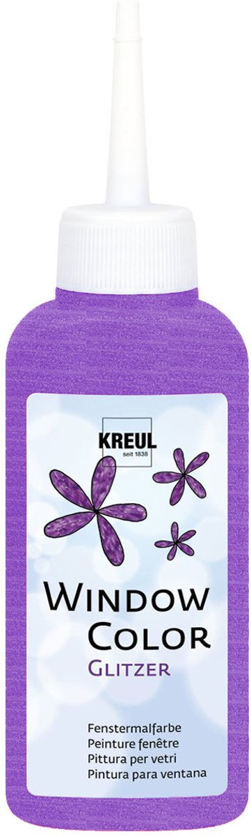 KREUL Glitter Violet Raamverf - Window Color Glitter 80ml Raamverf