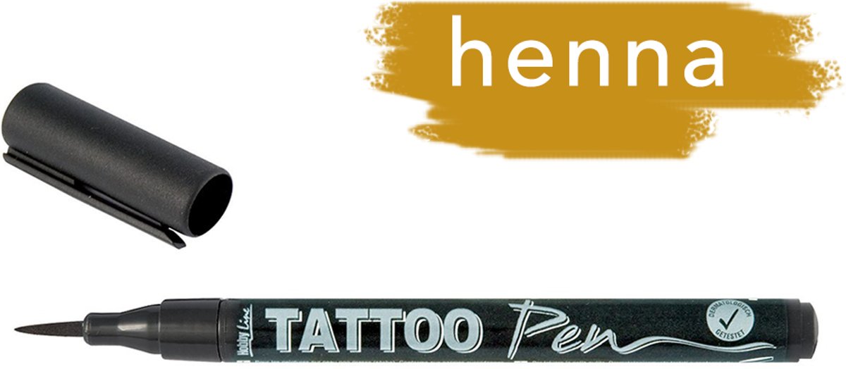 KREUL Henna Tattoo Stift - Tattoo pen voor creatief schilderen en decoreren van niet-vettige huid – voor strand, feest, carnaval en kinderen verjaardag