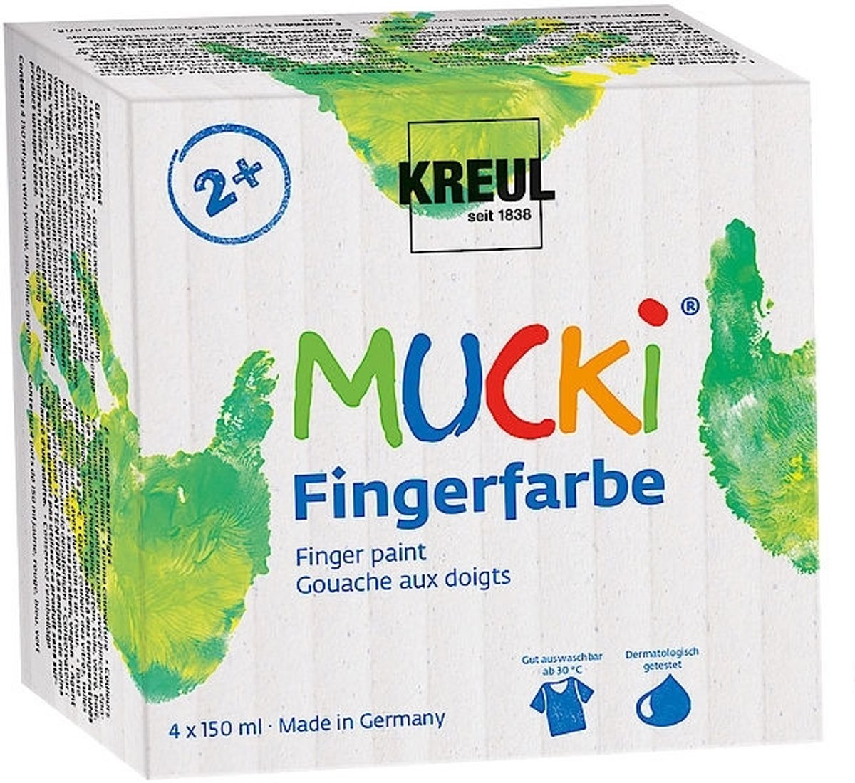 KREUL MUCKI vingerverf Blauw, Groen, Rood, Geel