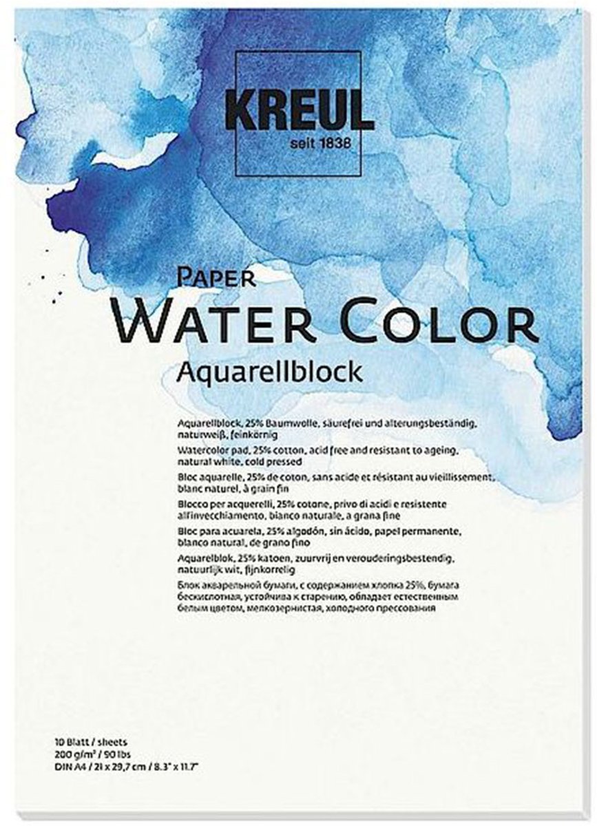 KREUL Paper Water Color A4 Aquarelblok - 10 sheets 120gr