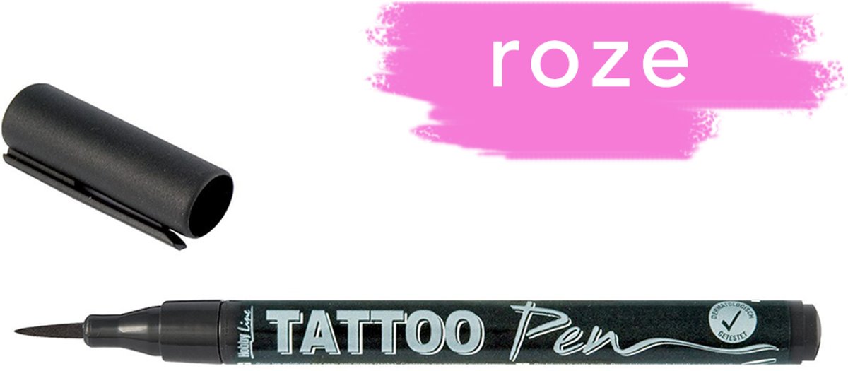 KREUL Roze Tattoo Stift - Tattoo pen voor creatief schilderen en decoreren van niet-vettige huid – voor strand, feest, carnaval en kinderen verjaardag