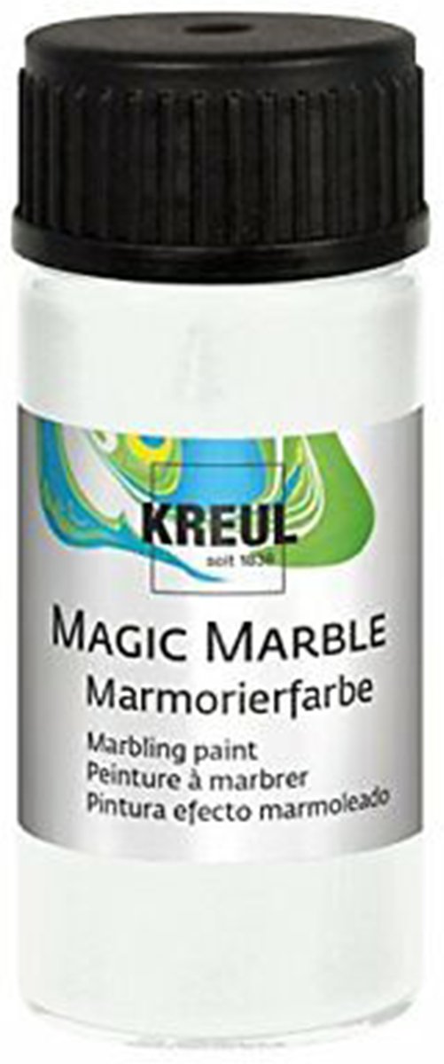 KREUL Witte Magic Marble Marmer effect verf - 20ml marble effect verf voor eindeloze toepassingen zoals toepassingen, van achtergronden van schilderijen tot gitaren