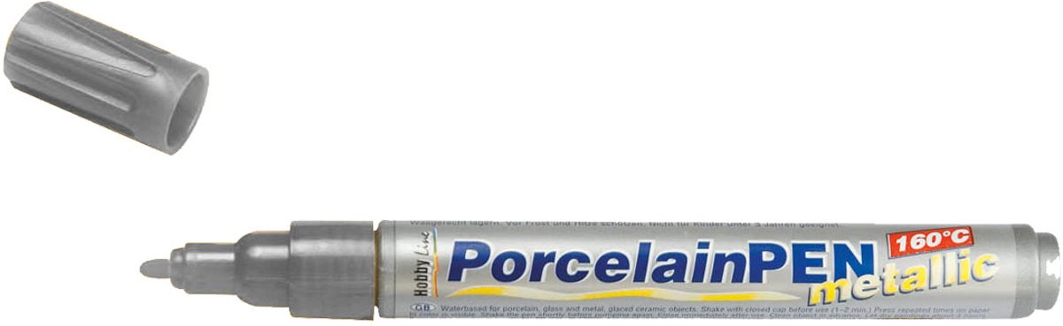 KREUL Zilveren Porseleinstift - Contour (Extra fijne punt) - Porcelain Pen Metallic 160 °C