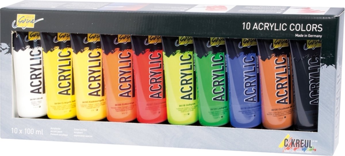 SOLO GOYA Acrylverf Set - 10 stuks 100 ml tubes