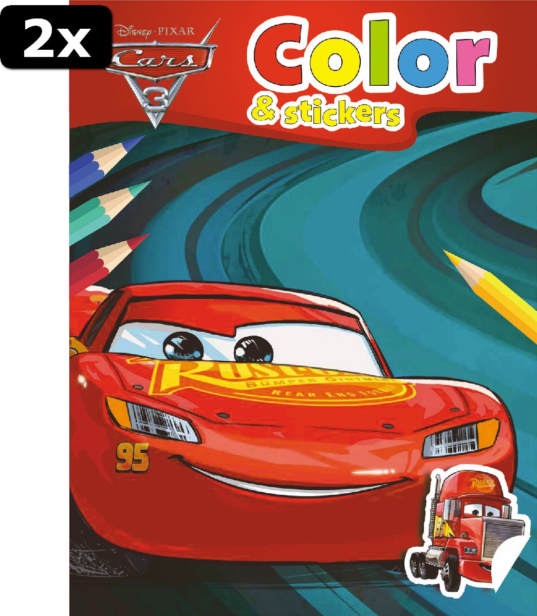 2x Walt Disney Color en Stickers Cars 3