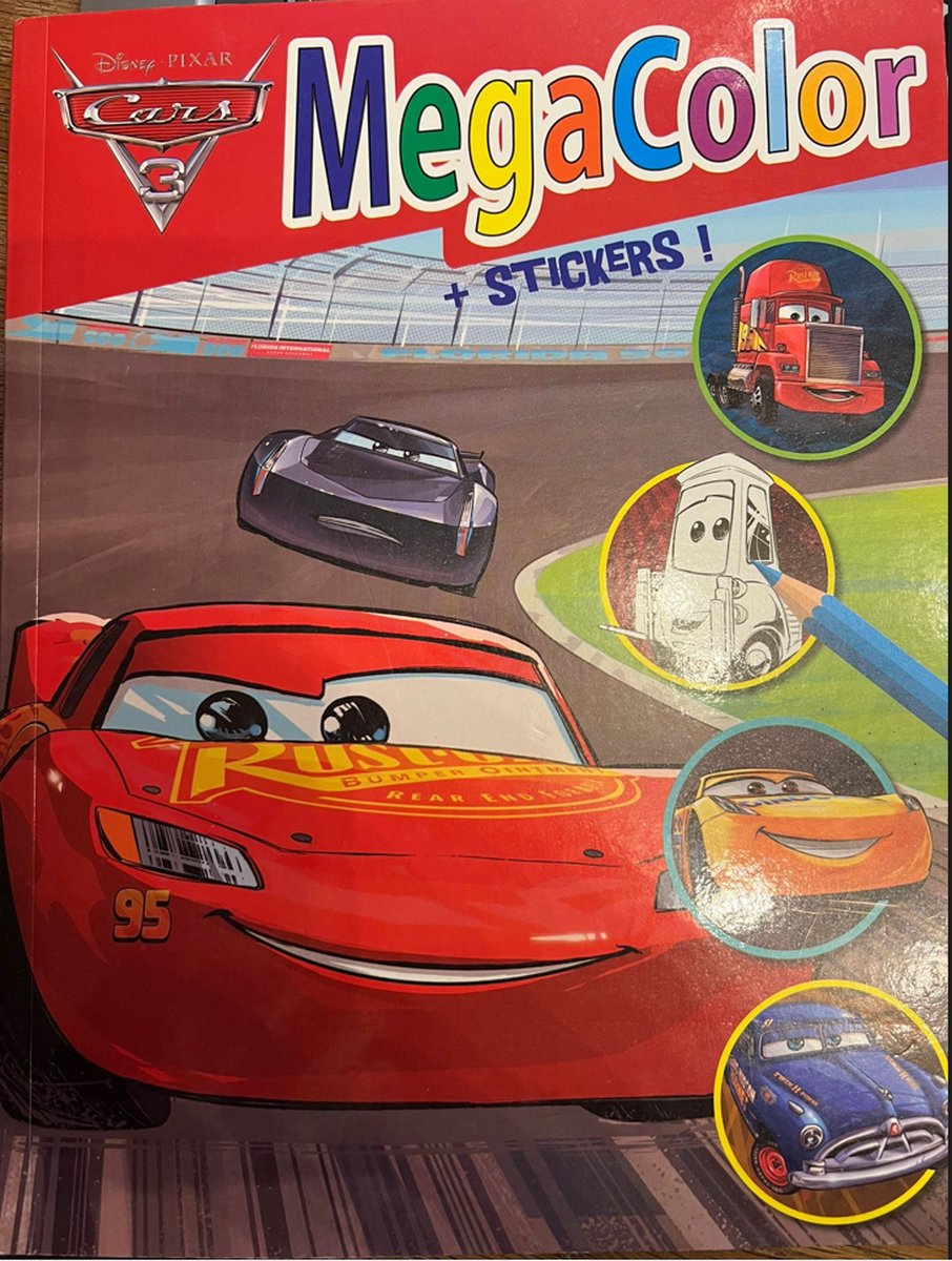 MegaColor Nieuwe editie - Cars kleurboek + stickers! - Disney Pixar Cars 3