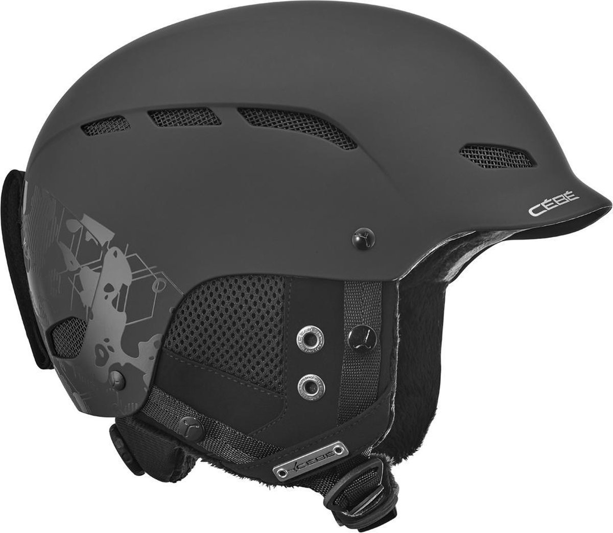 Cébé Dusk Full Matt Black Geometric Camo 59-61 Skihelm Unisex - Black