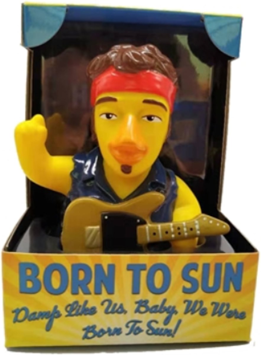 CelebriDucks BORN TO SUN Duck   Badeendje  Bruce Springsteen  Damp like us. Baby, we were born to sun!