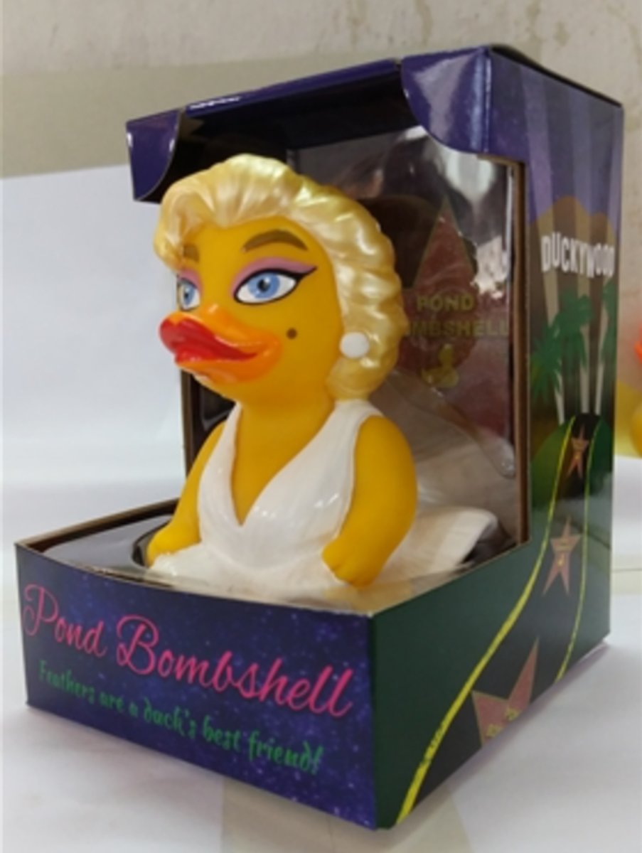 CelebriDucks Pond Bombshell CelebriDuck Blond Rubber Duck Marilyn MONROE Nieuw model 2017  11cm  bekendste badeendjes merk uit de USA