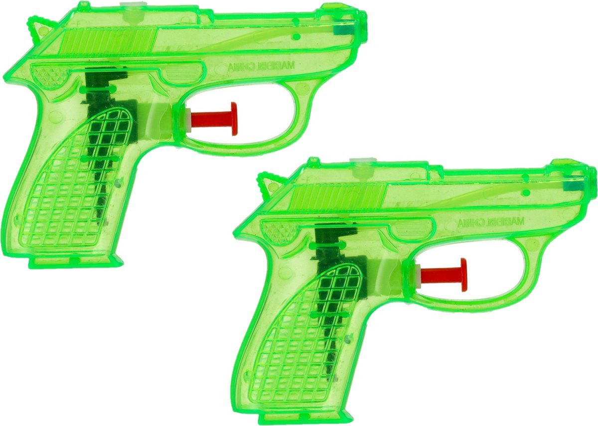 Cepewa Waterpistool Splash Gun - 4x - klein model - 12 cm - groen - Water speelgoed