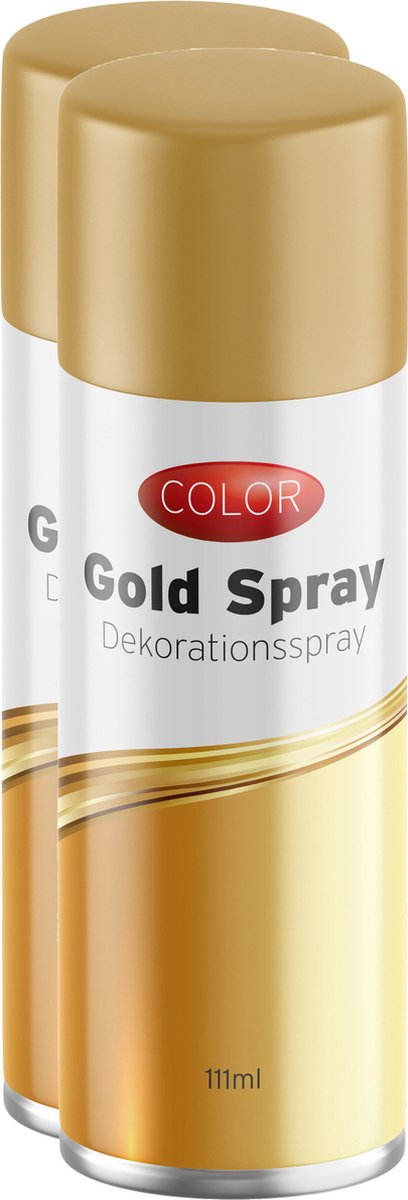 Decoratie spray/goudpray - 111 ml - goud - 2x stuks