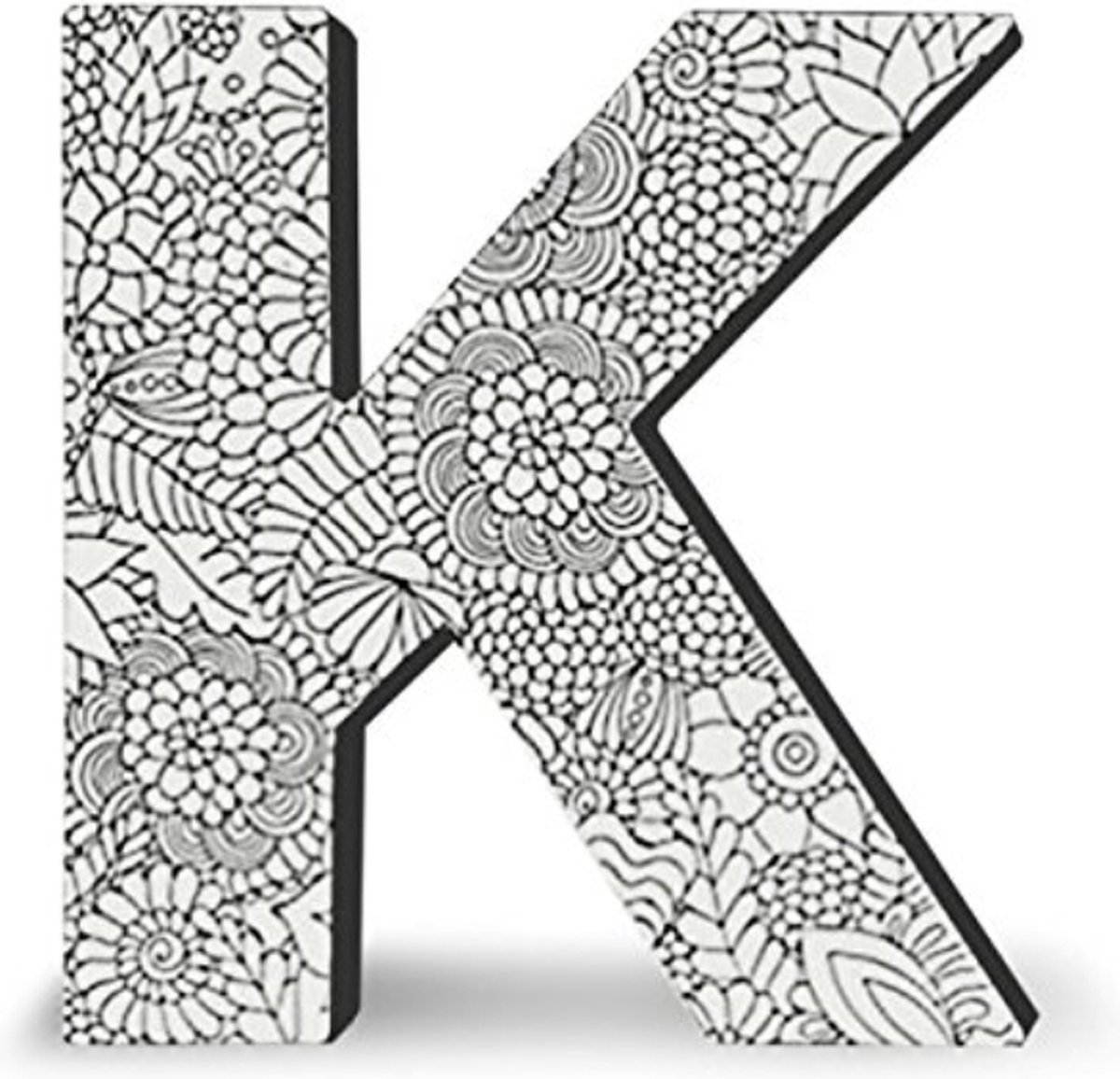 CGB GIFTWARE Color Joy Art - Large Block Letter “K “ Wall Hanging - Letter to Color “K”