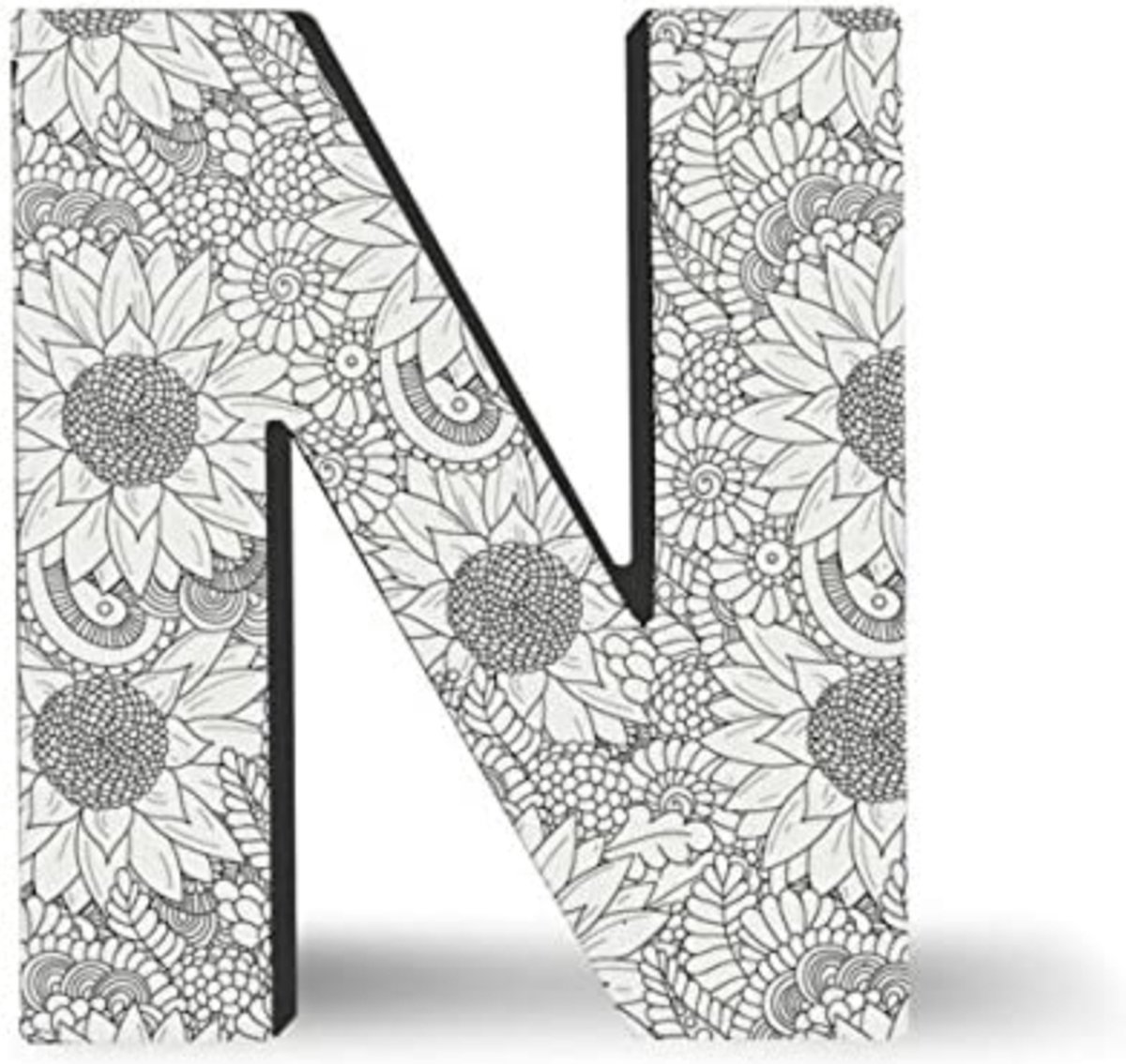 CGB GIFTWARE Color Joy Art - Large Block Letter “N“ Wall Hanging - Letter to Color “N”