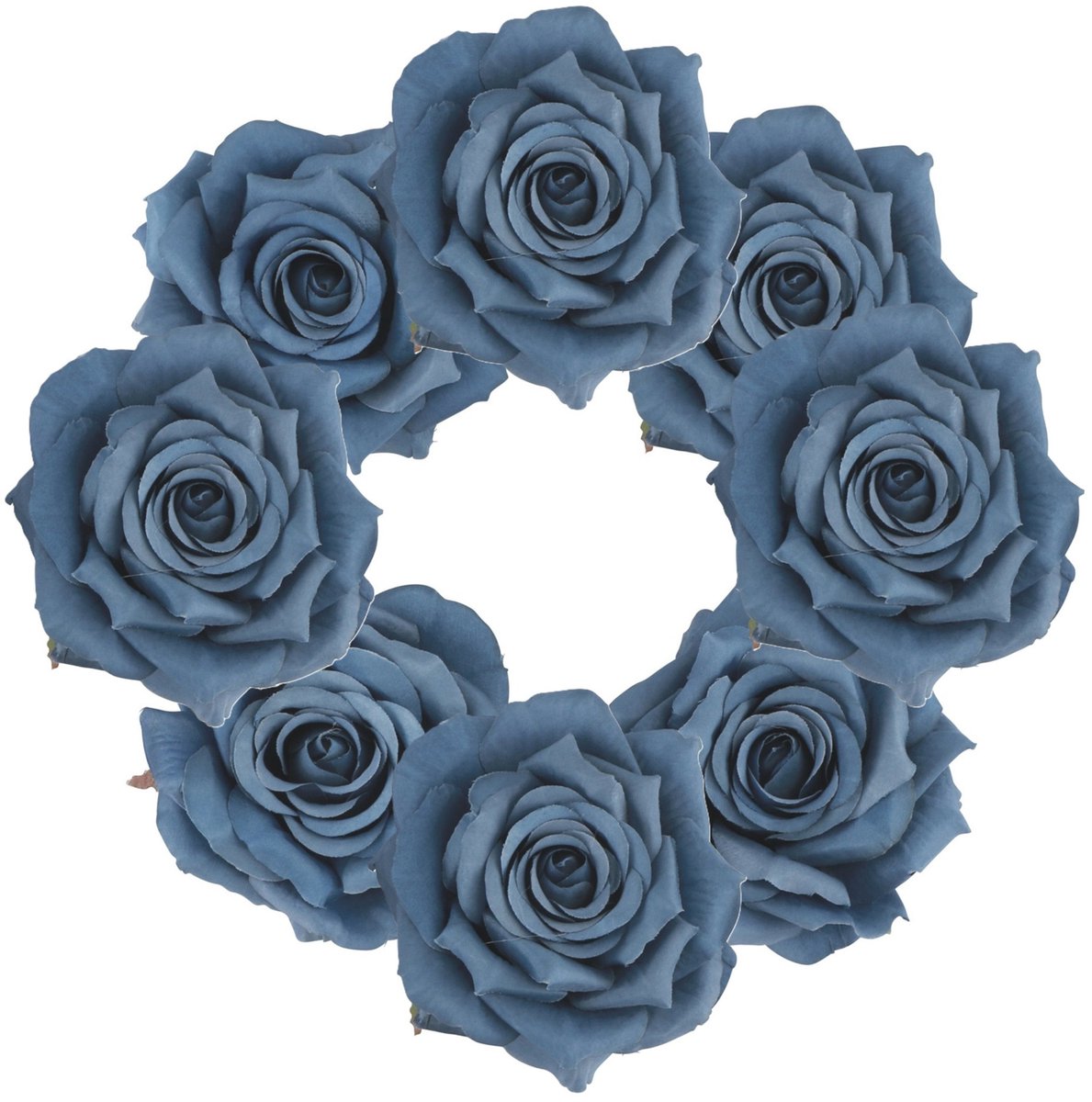 Chaks Decoratie rozen set - kunststof - 24x - blauw - 9,5 x 5,5 cm - bruiloft decoratie - kunstbloemen