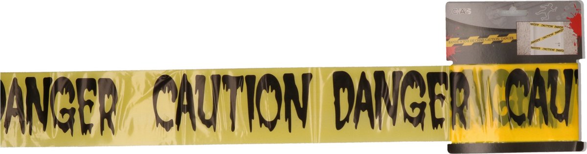  /afzetlint - Caution Danger - 9M - geel/zwart - kunststof
