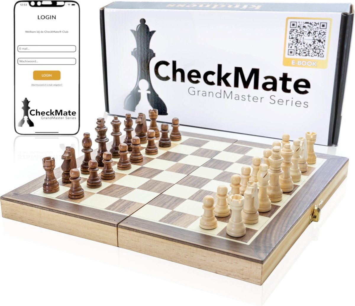 CheckMate GrandMaster Series XL – Schaakspel – Schaakbord met Schaakstukken