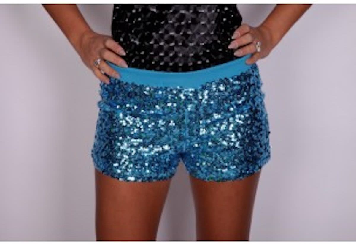 Hotpants pailletten turqoise