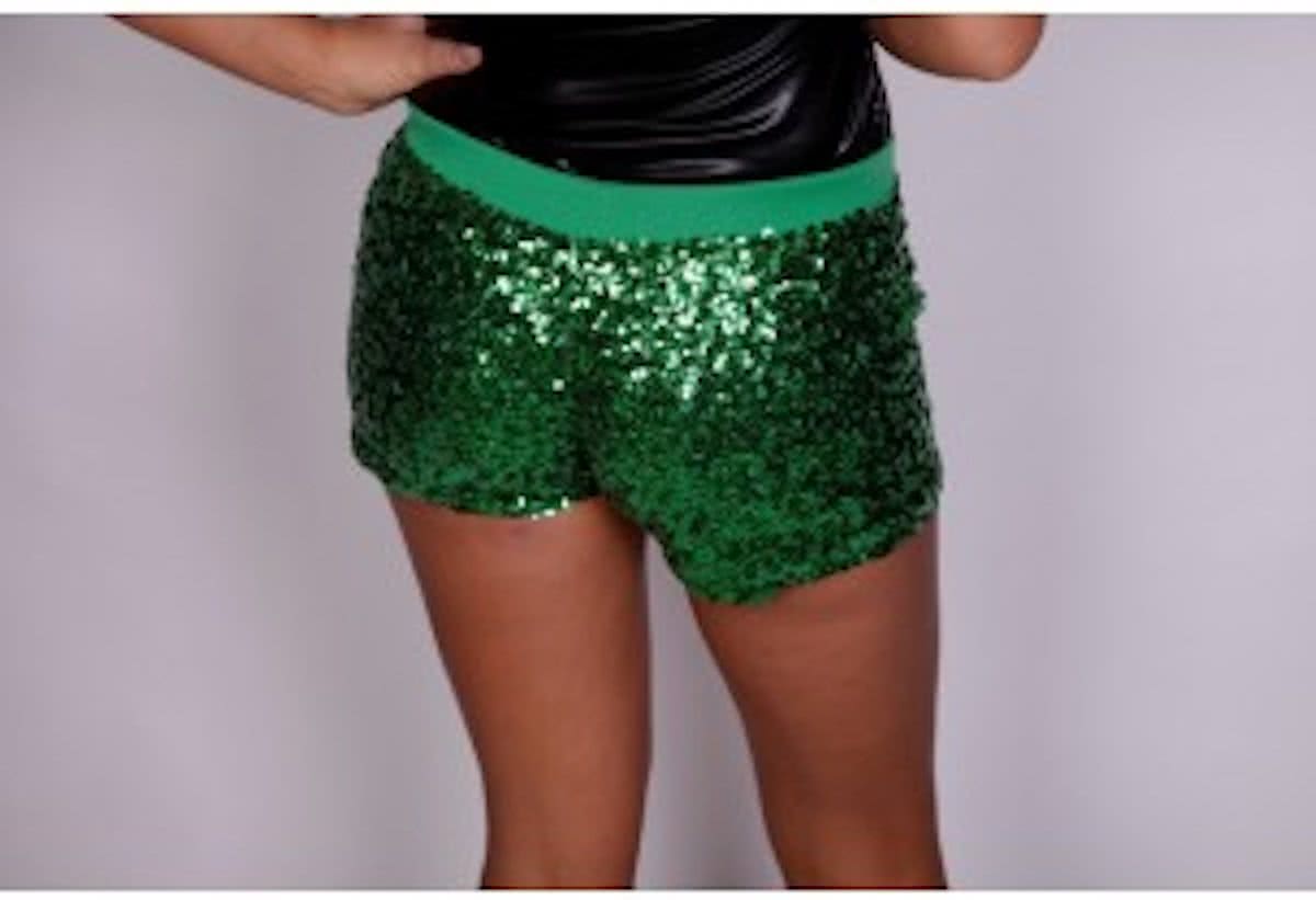 Toppers hotpants pailletten groen)