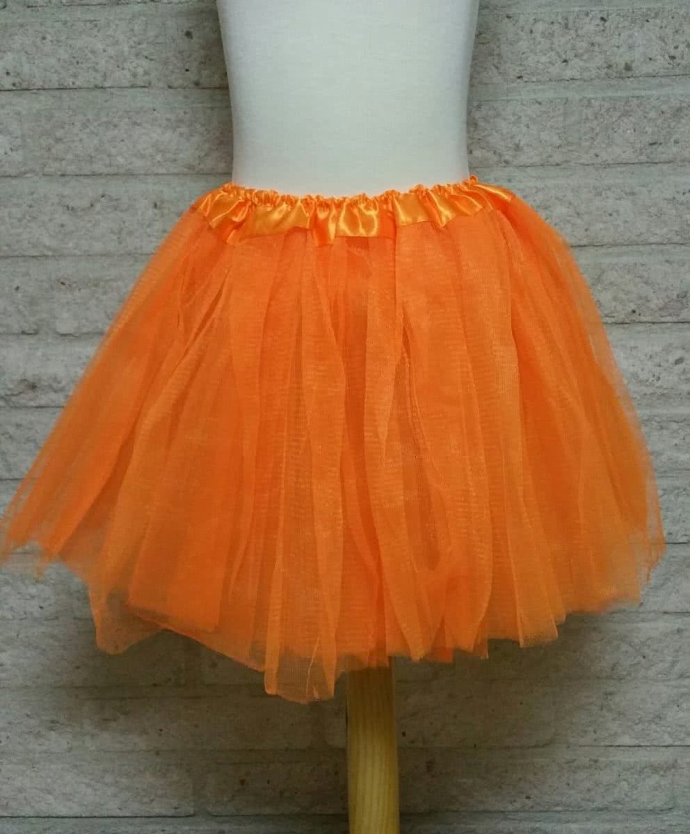 Tule rokje, petticoat kind neon oranje