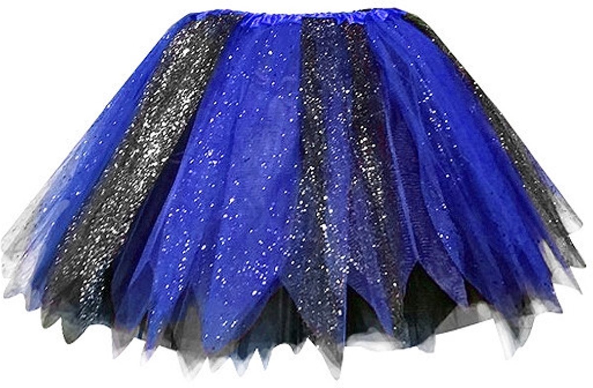 Tutu, petticoat blauw/zwart en glitters