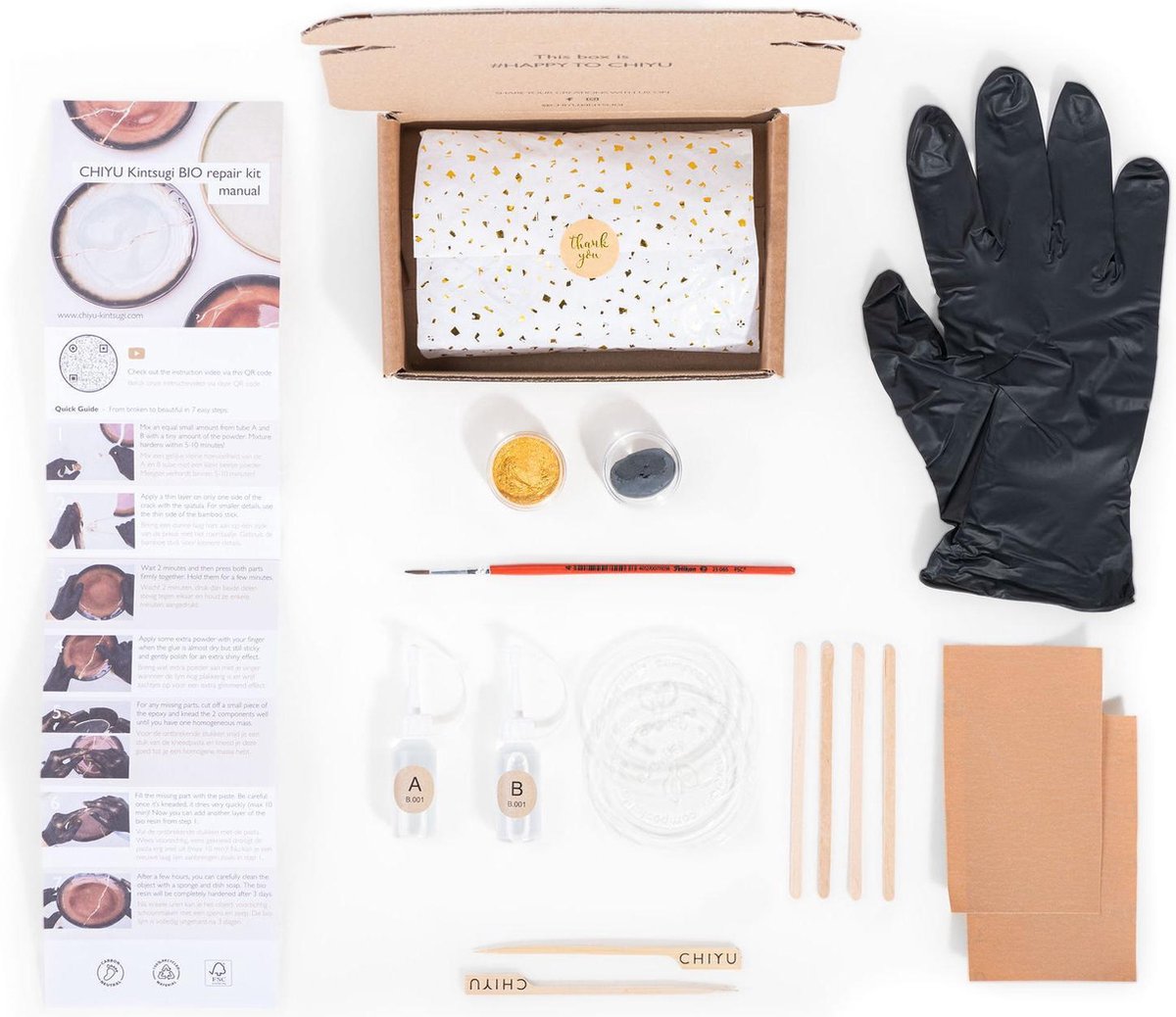 CHIYU Kintsugi - Bio repair kit - Goud - Voedselveilig & Vaatwasserbestendig