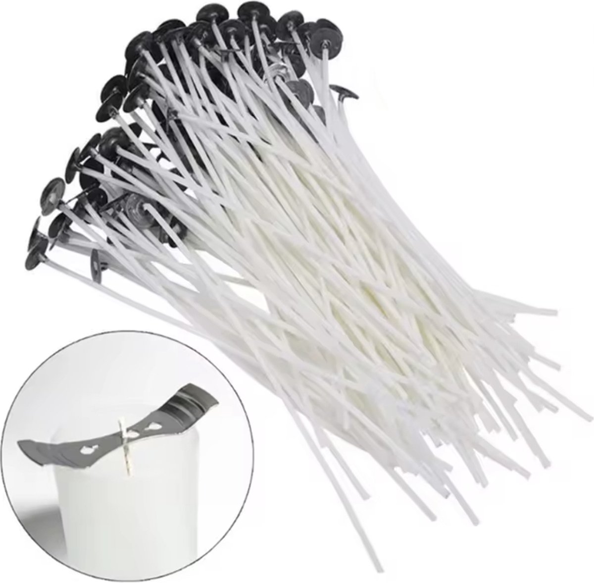   - Kaarsenlont -   - Lontjes - Zelf kaarsen maken - Kaarsenmakerij - 100 stuks - 15CM - DIY kaarsen - Candle Wick 100 pieces
